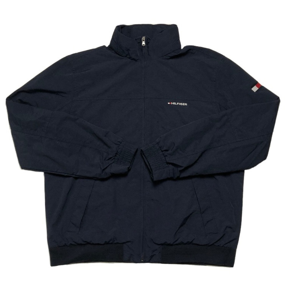 RARE 90s VINTAGE Tommy Hilfiger Full Zip Windbreaker with Detachable Hood Sz XL